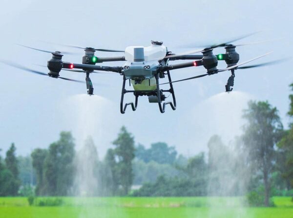 Official DJI Agras T50 agricultural spraying drone package showing the retail price investment value for commercial farming setups.